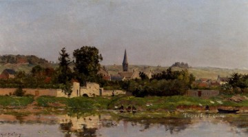 Hippolyte Camille Delpy Painting - Lavandieres Au Bord De L Eau scenes Hippolyte Camille Delpy